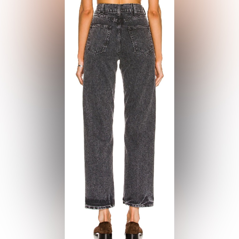 GRLFRND: FADED BLACK HIGH-RISE STRAIGHT-LEG JEANS - Picture 3 of 10